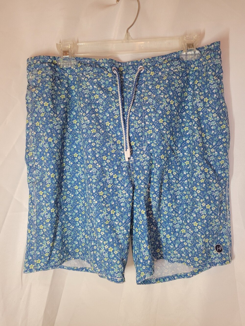 Johnnie-O Men's Tyndall Ripride Blue Floral Swim Trunks Large